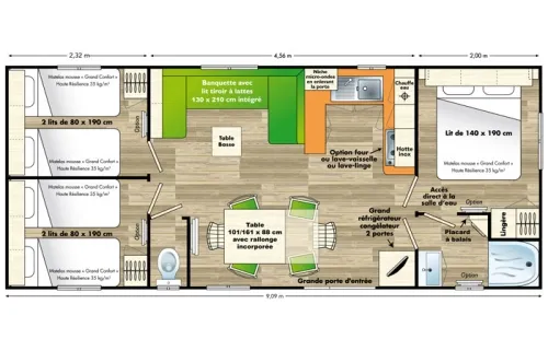 Mietunterkunft - Mobilheim 35M² - 3 Schlafzimmer - image n°1 - Camping L'Ardéchois
