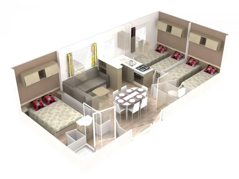 Mobil-Home 33M² - 3 Chambres