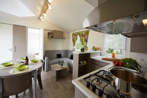 Mietunterkunft - Mobilheim 33M² - 3 Schlafzimmer - image n°4 - Camping L'Ardéchois