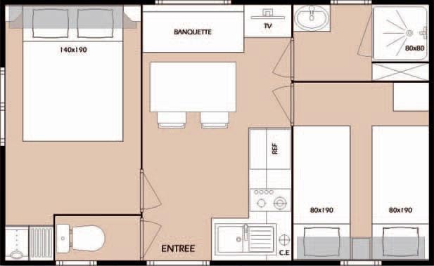 Mobil-Home Loisirs 2 Chambres 23M²