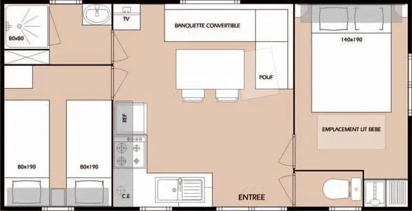 Mobil-Home Authentique 2 Chambres 27M²