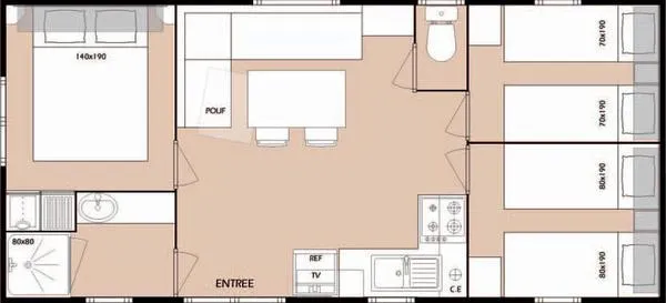 Mobil-Home Emotion 3 Chambres 32M²