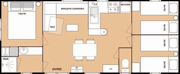 Mobil-Home Feerique 3 Chambres 32M²