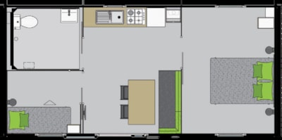 Mobilhome Ibiza Duo Grand Confort 31m² - adapted to the people with reduced mobility - 2 bedrooms — 3