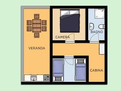 Wooden bungalow 4+2 42 m² — 5