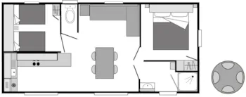 Mietunterkunft - Mobil-Home 2 Zimmer Balneo - New 2018 (Byb4) - Privilège Club - Camping Marvilla Parks - Les Dunes
