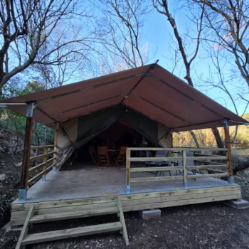 Mietunterkunft - Cocoon River Lodge 28M2 (2 Bedrooms - 5 People) (No Bathroom) + Terrace - Flower Camping les Tomasses