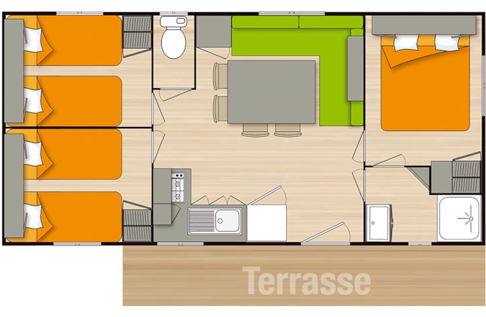 Mobil-Home Gamme Eco + Terrasse Bois