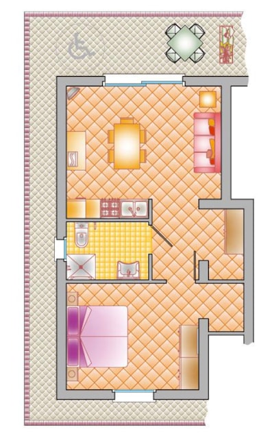 Apartment two-roomed 45m² — 8