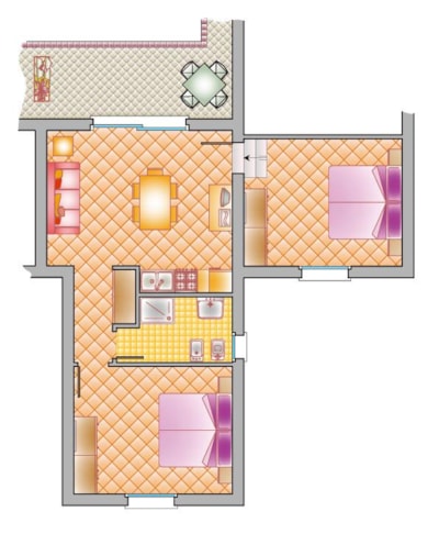 Apartment three-roomed 65 m² — 7