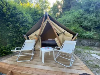 Location - Tente Glamping Avec Électricité Lit Double - Camping Le Marintan