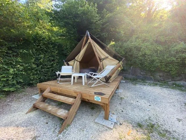 Tente Glamping Avec Électricité Lits Twins