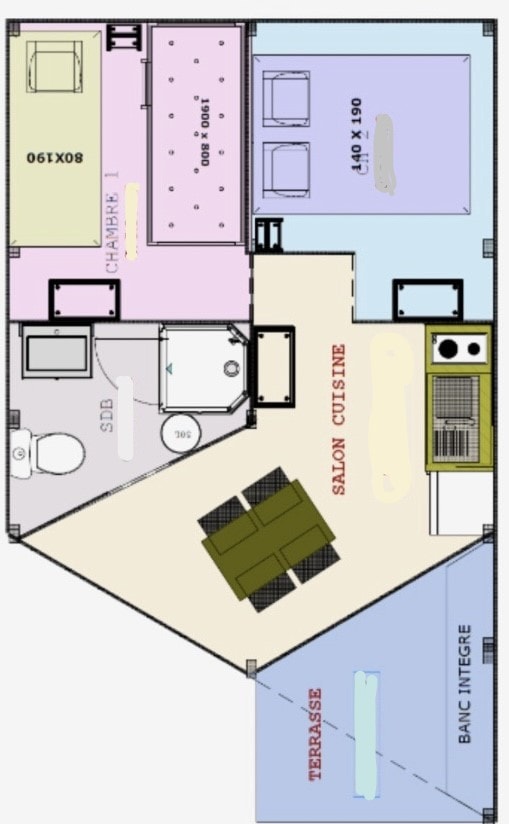 Tente Lodge Toilés Structure Bois