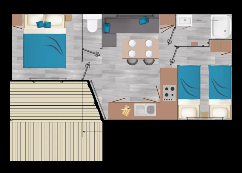 Mobil Home Jaizkibel 2Ch Terrasse Integrée