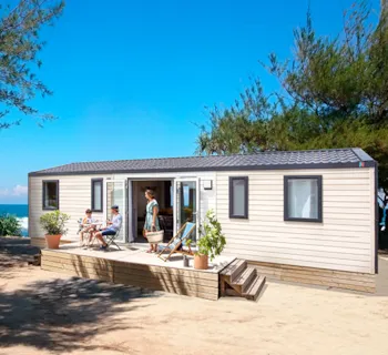 Mietunterkunft - Mobil Home Ainhoa Premium 2022  4Ch-  Clim  Lave Vaisselle - Camping la Ferme des 4 Chênes
