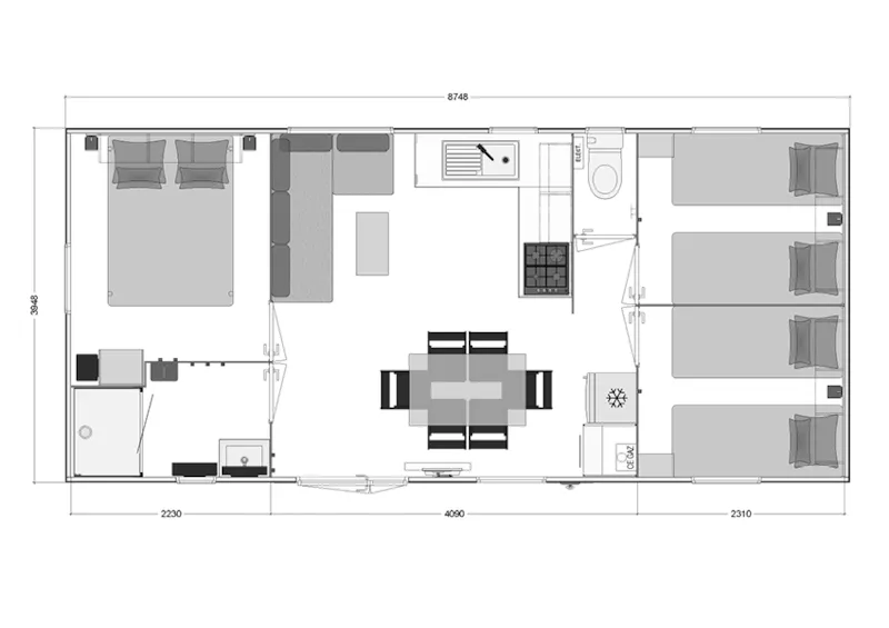 Mobil-Home Aitxuri 3 Ch Neuf 2022 - Clim Lave Vaisselle Terrasse Couverte