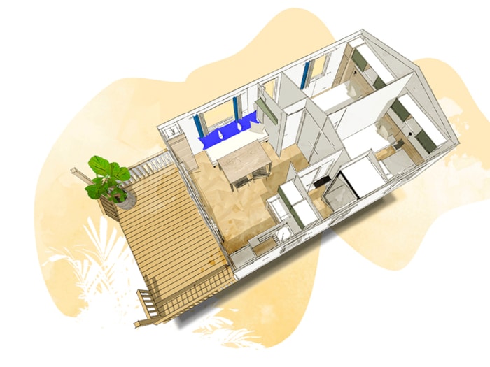 Collection Plaisir - Mobil-Home 2 Chambres Avec Terrasse Couverte, Tv Et Lave-Vaisselle.