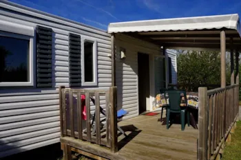 Mietunterkunft - Bermudes Mobilheim 3 Zimmer  - Überdachte Terrasse - Camping Le Clos Du Bourg