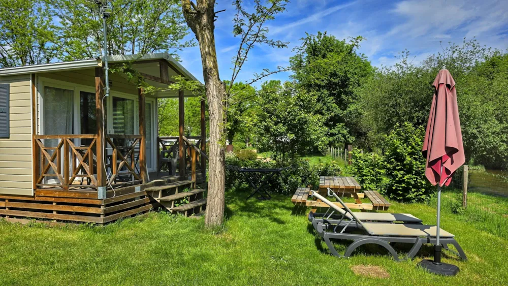Location - Mobil Home Évolution - 2 Chambres, Bord De Rivière Et Clim - Camping de l'Aix