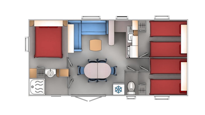 Mobil Home Confort 33M² (3 Chambres) + Clim + Terrasse Couverte + Tv
