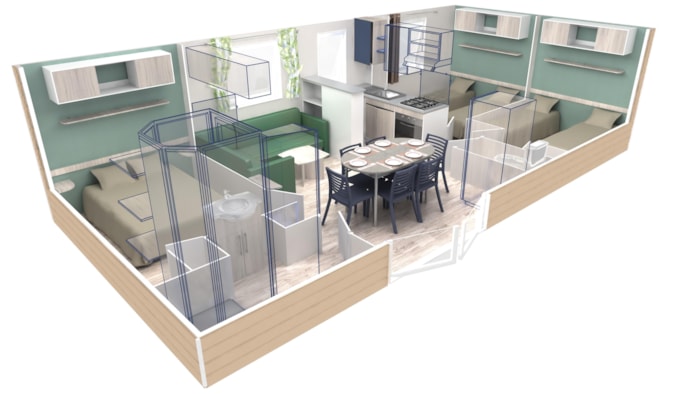 Mobil Home Confort 33M² (3 Chambres) + Clim + Terrasse Couverte + Tv