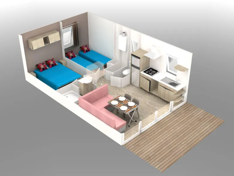 Cottage Premium 32M² (2Ch)  + Terrasse Couverte + Clim + Lv + Tv + Linge De Maison