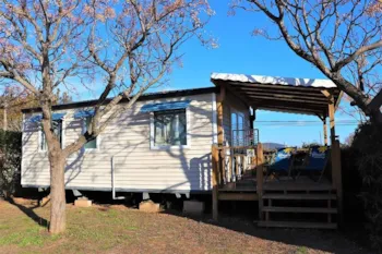 Mietunterkunft - Mobilheim Komfort 24-27M² (2 Zimmer) + Clim + Überdachte Terrasse + Tv - Flower Camping Altea