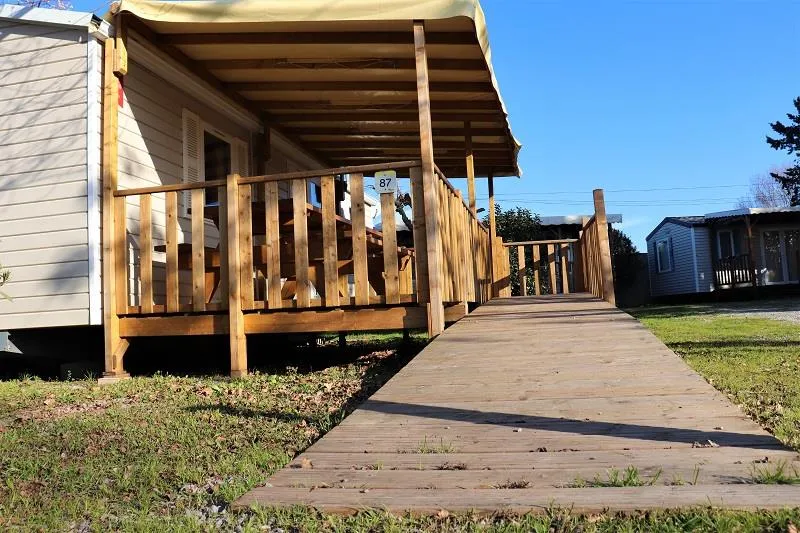 Mobil Home Pmr Confort 35M² (2 Chambres) + Climatisation + Terrasse Couverte + Tv