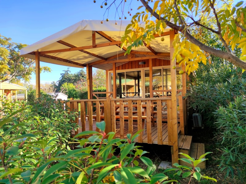 Cottage Premium 32m² (2ch), davon 8m² integrierte Terrasse + Überdachte Terrasse + Klimaanlage + LV
