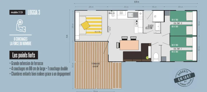 Mobil Home 3 Chambres - 27M²