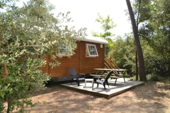 Mietunterkunft - Planwagen 20M² - 2 Zimmer - Camping de la Corsive