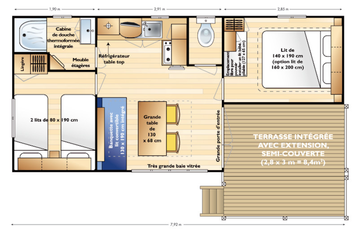 Cottage Loggia 2 Chambres (Gamme Standard)