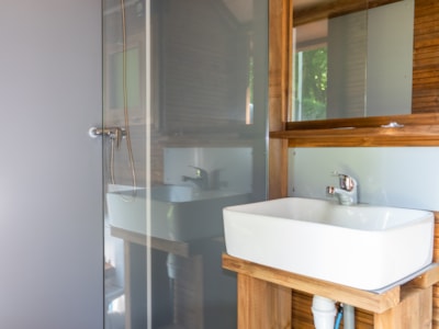 Premium pitch with individual toilet block — 3