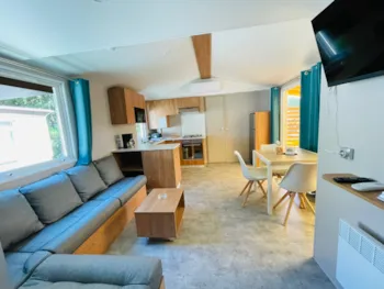 Mietunterkunft - Mobilheim Premium 30-40M² - 3 Schlafzimmer  + Tv + Überdachte Terrasse & Einweglaken - Flower Camping Les Loges