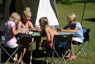 Camping pitch with electricity