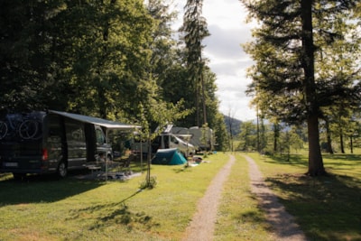 Standard pitch for a van / roof top tent / small camper  (max length 6m) with mountain view