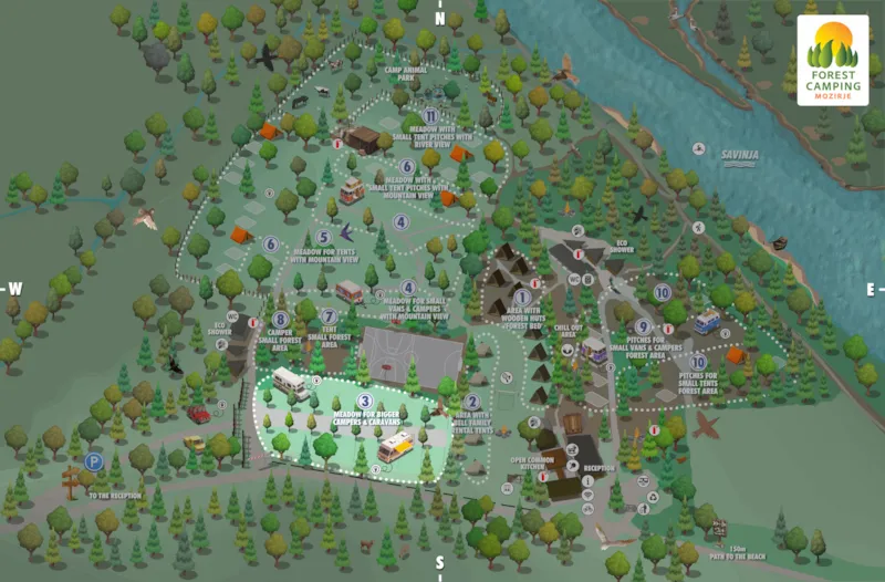 Standard Emplacement Pour Grands Campeurs / Caravanes / Tente De Toit / Van