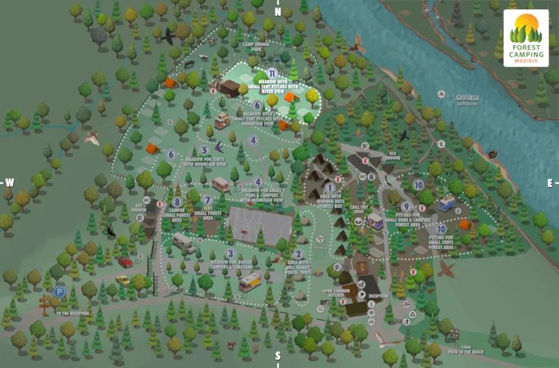 Moyen Emplacement Pour Tente - Au Bord De La Rivière