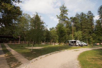 Standard pitch for a van / roof top tent / small camper  (max length 6m) with mountain view