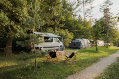 Standard pitch for a van / roof top tent / small camper  (max length 6m) with mountain view