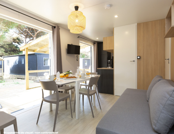 Mobil-Home Premium 30 M² - 2 Chambres (Draps + Serviettes Inclus) - Terrasse Semi Couverte -