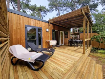 Location - Mobil-Home Premium 34 M² - 3 Chambres - Terrasse Semi Couverte - Tv + Clim + Draps + Serviettes - Flower Camping Monplaisir