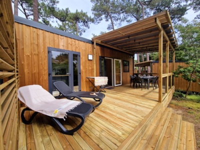 Premium Mobile Home 34 m² - 3 bedrooms - semi-covered terrace - TV + A/C + sheets + towels — 1