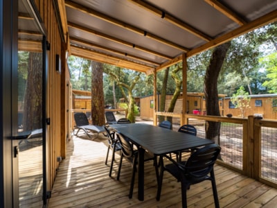 Premium Mobile Home 34 m² - 3 bedrooms - semi-covered terrace - TV + A/C + sheets + towels — 2