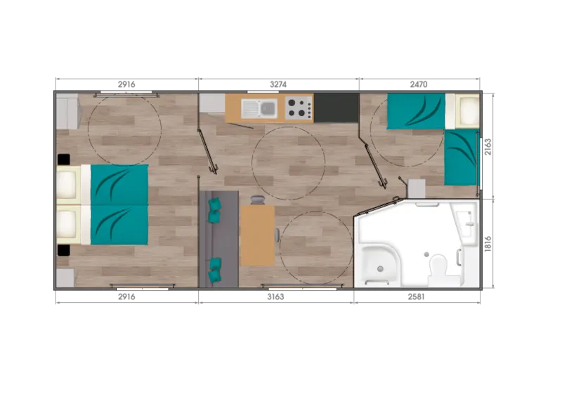 Mobil-Home Premium Pmr 30 M² - 2 Chambres - Terrasse Semi Couverte - Tv + Clim + Draps + Serviettes