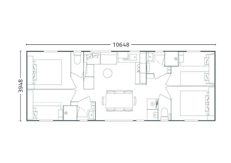 Mobil Home Presta + 40M² - 4 Chambres 2 Sdb Tv + Clim