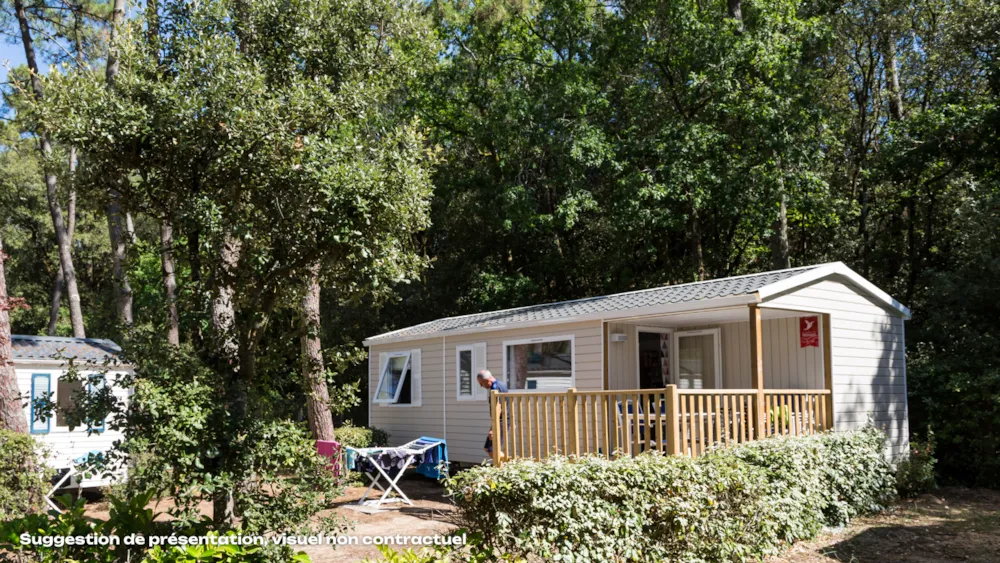 Mietunterkunft - Mobilheim Confort 24M²- 2 Schlafzimmer - Großes Terrasse + Tv - Flower Camping Les Dunes