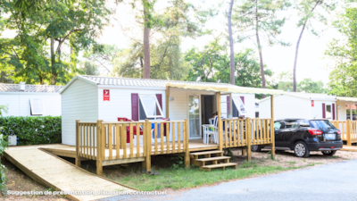 Mobil-home Confort 28m² 2 bedrooms + large terrace PRM (suitable for people with reduced mobility)