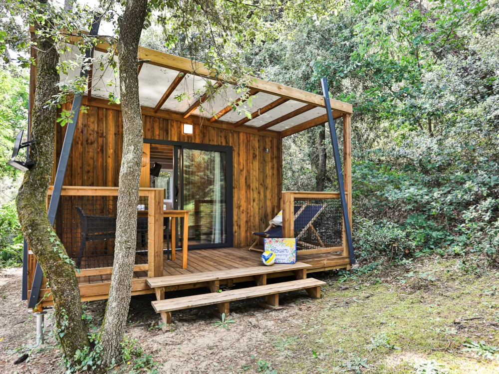 Mietunterkunft - Premium Holzchalet 16M² - 1 Zimmer + Überdachte Terrasse 8M² + Tv + Bettwäsche Und Handtücher Inklus - Flower Camping Les Dunes