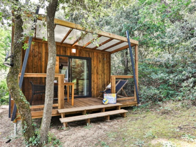 Chalet Bois Premium 16m² - 1 bedroom + covered terrace 8m² + TV + linen and towels included